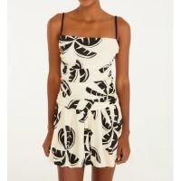 Vestido Curto Balonê Estampado Coqueirada