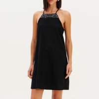 Vestido Curto Easy Lança Perfume Linho Feminino - Preto