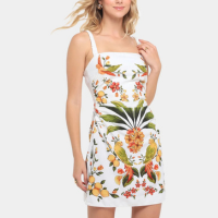 Vestido Farm Curto Bosque Chic - Off White