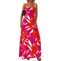 Vestido longo MASCOMODA Summer Boho Floral Tube Top 2025 feminino