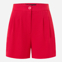 Short Alfaiatado com Pregas e Bolsos Vermelho