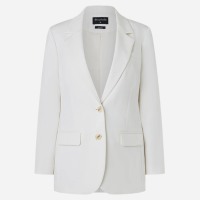 Blazer Regular em Alfaiataria com Botões e Bolsos Frontais Off White