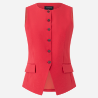 Colete Alfaiatado com Abotoamento e Lapelas Vermelho