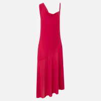 Vestido New Midi com Alça Diferenciada e Decote Degagê Vermelho