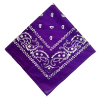 Bandana Roxa Estampada Lenço Roxo Rock Mascara