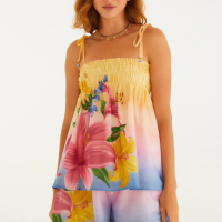 Blusa Lastex Estampada Floral Lena