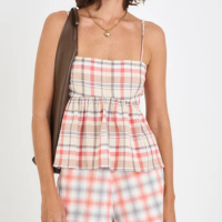 Blusa vichy inv xadrez laranja