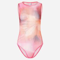 Body em Tule com Estampa Abstrata Multicores