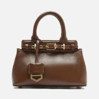 Bolsa Tote Marrom Couro Pequena Bag Charm Victória