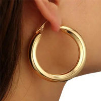 Brinco argola Maxi Festa Dourado prateado Feminino Delicado - anjo da mamãe