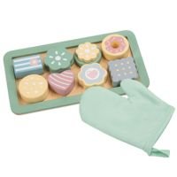 Brinquedo De Madeira Kit Bandeja De Bolos Com Luva Bup Büp Baby