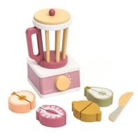 Brinquedo De Madeira Kit Liquidificador Com Frutas e Corte Rosa Büp Baby