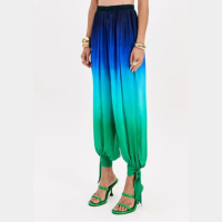 Calça Alladin Estampada Cintura Alta