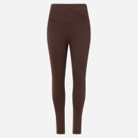 Calça Legging Esportiva em Microfibra com Cós Transpassado Marrom