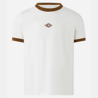 Camiseta Baby Tee em Algodão com Etiqueta Emborrachada Branco