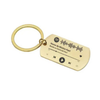 Chaveiro Inox Personalizado Spotify Gravado A Laser 4 Cores - LUALKI STORE
