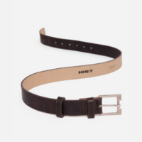 Cinto médio fivela h de couro marrom