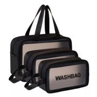 Kit Necessáires Cosméticos Viagem Feminina Maquiagem Praia - Preto