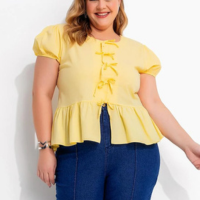 Marguerite - Blusa Amarelo em Tricoline