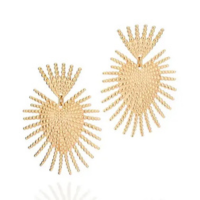 Maxi Brinco Sagrado Coração Trabalhado Em Alto Relevo Lançamento Rommanel