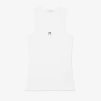 Regata de Algodão de Malha Pointelle Slim Fit