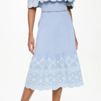 Saia Midi de Cambraia com Estampa