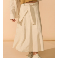 SAIA MIDI EVASÊ EM LINHO CINTO E AMARRAÇÃO