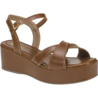 Sandália Anabela Feminina Plataforma Média Confortável - LAZZLU