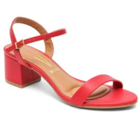 Sandália Vizzano Salto Grosso Feminina Com Fivela Conforto