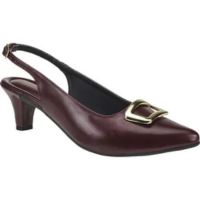 Sapato Scarpin Slingback Feminino Detalhe Metalizado Salto - LAZZLU