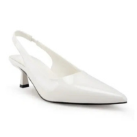 Sapatos heelchic Metallic Pumps Slingback Women White 8.5