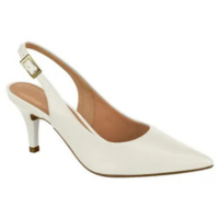 Scarpin Feminino Slingback Pelica Branco Off Vizzano 1185.700