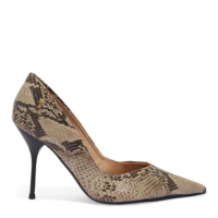 Scarpin One Couro Animal Print Cobra Salto Alto
