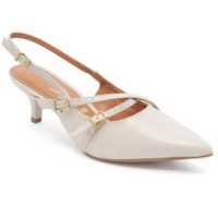 Scarpin Vizzano Slingback Feminino Salto Baixo Fivelas
