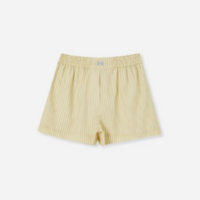 Short cós elástico estampa listrada amarelo