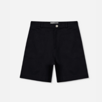 Short midi de sarja preto