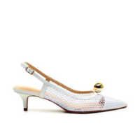 Slingback Couro Branco Salto Baixo Cecconello 2716004-2