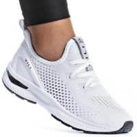 Tênis Branco Feminino Vili para Treino Academia Caminhada - Branco+Preto