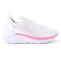 Tenis Meia Feminino Esportivo Treino Academia Light Sport - Branco+Rosa