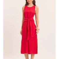 VESTIDO LONGO FEMININO DOCE TRAMA REF106067 - Vermelho