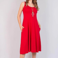 Vestido Maria Paes Midi - Vermelho