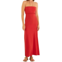Vestido Midi Farm Rio Vira Sem Alça - Vermelho