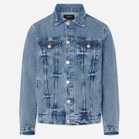 Jaqueta Regular em Jeans Estonada Azul