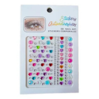 2X 2 Pecas Adesivo Glitter Pedra Rosto Maquiagem Carnaval Fe