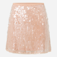 Minissaia em Paetê Espelhado Coral Claro