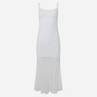 Vestido New Midi em Renda com Alça Fina Branco