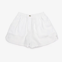 Bermuda de Linho Listrada de Caimento Largo