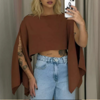 Blusa Bata Feminina Boho Chic com top faixa interno Multiformas Capa