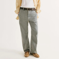 Calça Jeans Feminina Barrel Listrada - Azul