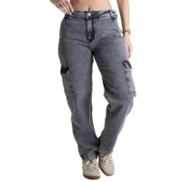 Calça Jeans Sawary Barrel - 280510 - cinza 42 - Cinza